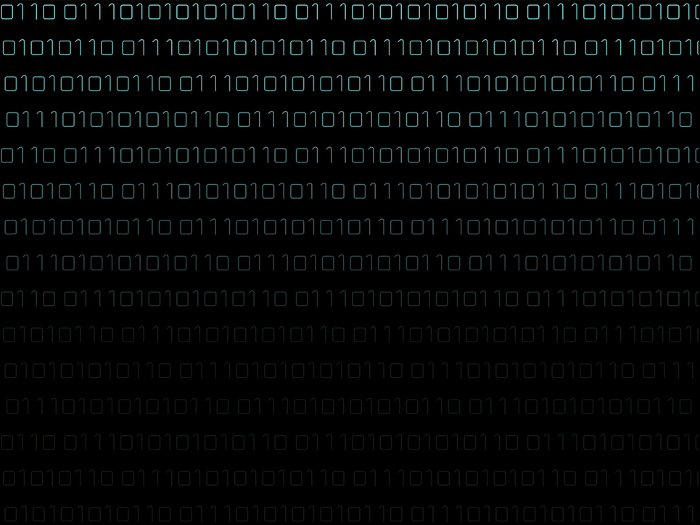 Computer data pattern displayed in binary aligned 0's and 1's, gradient background