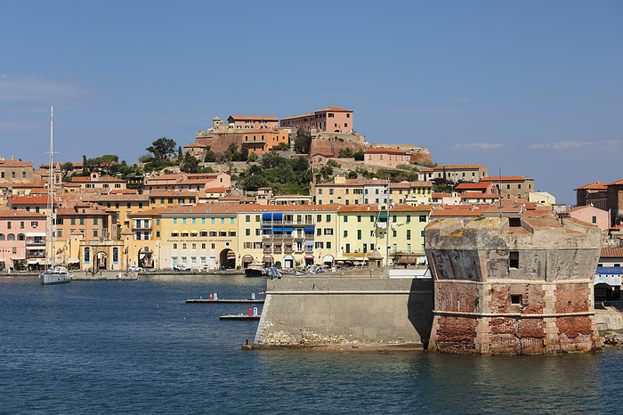 Elba, Italy Port and the old town with Forte Stella, Portoferraio, Elba Island, Livorno Province, Tuscany, Italy, Photo by Markus Lange