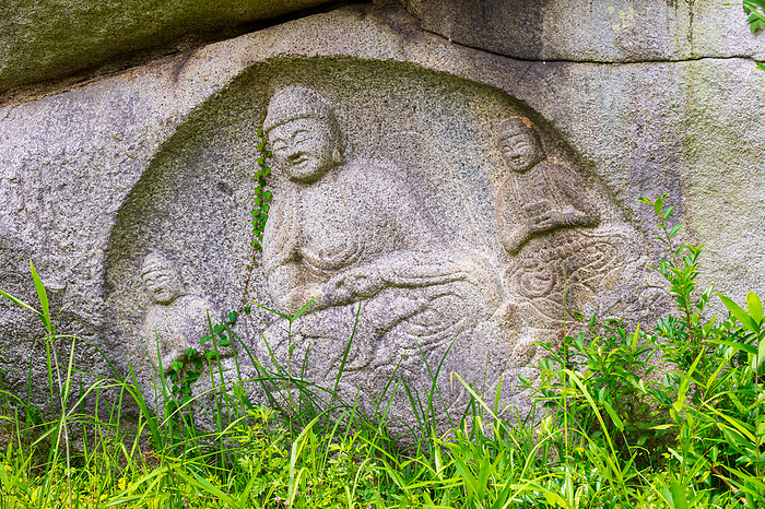 Waraibutsu  Three Amitabha Amitabha Samjon Magaibutsu Cliff Buddha , Tono Village, Kyoto Prefecture Prefecturally designated Tangible Cultural Property, Einin 7  1299 