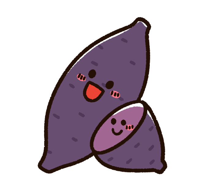 Cute purple potato character