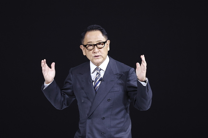 Toyota Unveils New  Crown On July 15, Toyota Motor Corporation unveiled the new Crown, the 16th generation of the company.  Photo: Toyota Motor Corporation President Akio Toyoda on July 15, 2022 in Chiba City, Chiba Prefecture, Japan.
