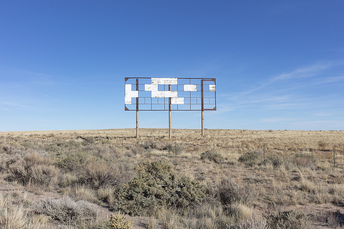 Billboard,United States,An old billboard, empty panels, in the middle of desert scrub. An old billboard, empty panels, in the middle of desert scrub. , Billboard, Arizona, United States