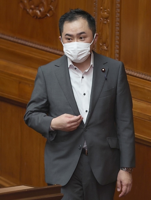209th Extraordinary Session of the Diet Takehiro Kikkawa, a member of the House of Representatives, leaves the floor after the plenary session of the House of Representatives dissolved in the Diet on August 03, 2021.