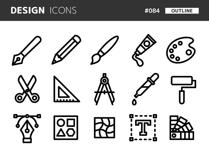 Line style icon set related to design_084