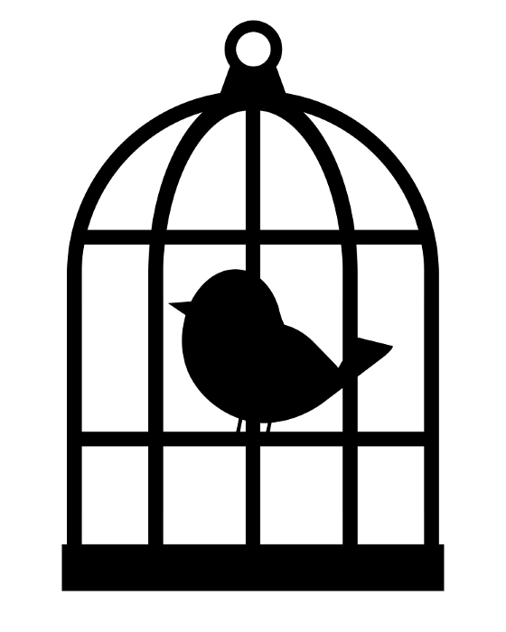 Bird cage with birds in it