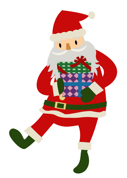 clip art of santa claus holding a present(Christmas clip art)
