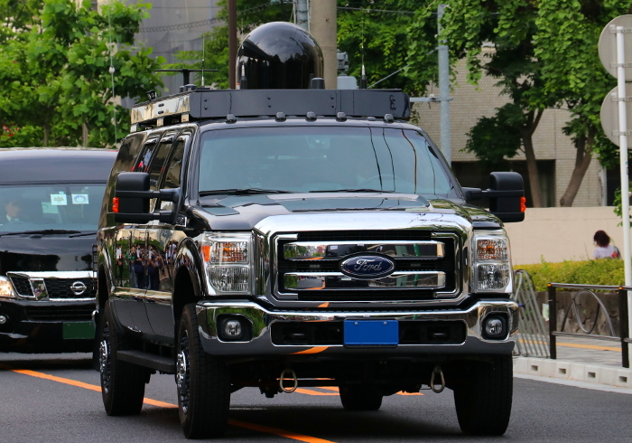 Road Runner, a satellite communications vehicle from WHCA in the U.S. (during President Trump's visit in May 2019)