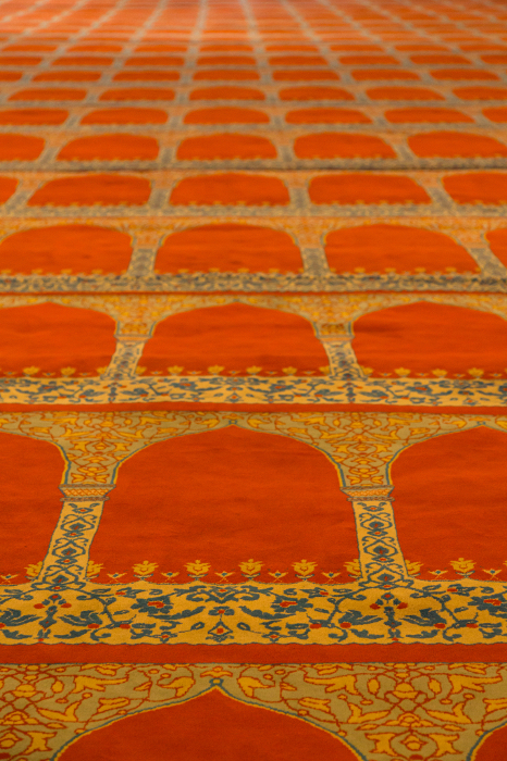 Carpet inside the chapel of Suleymaniye Mosque on Suleymaniye Hill, Istanbul, Turkey