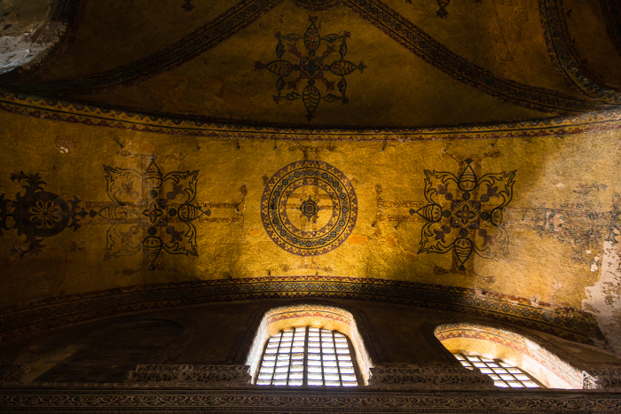 Interior of the Hagia Sophia in the old city of Istanbul, Turkey