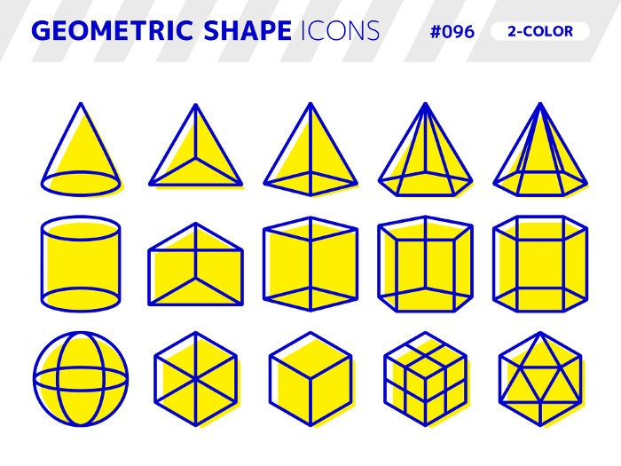 Icon set of 2-color style icons related to cube_096