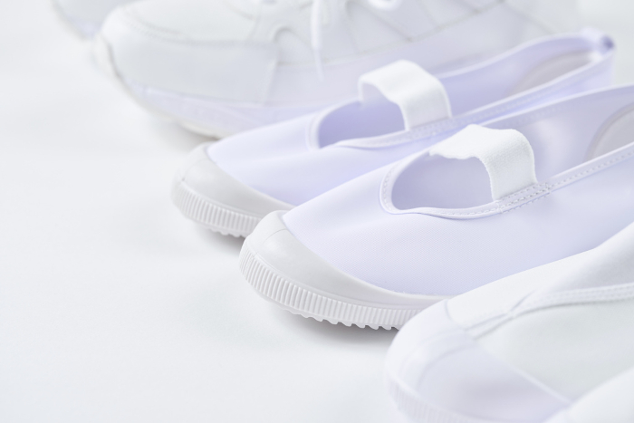 White Japanese athletic shoes and ballet shoes