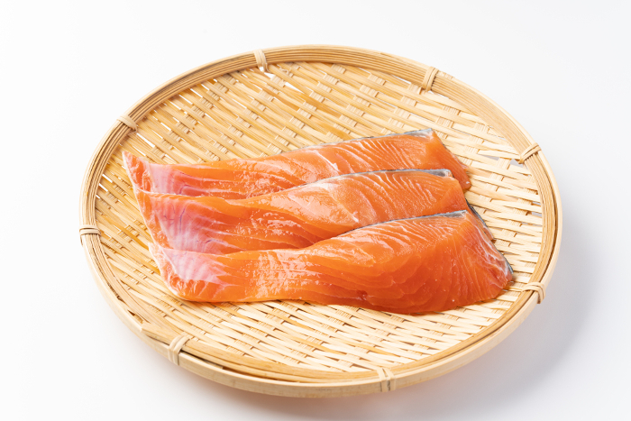Fillet of raw autumn salmon