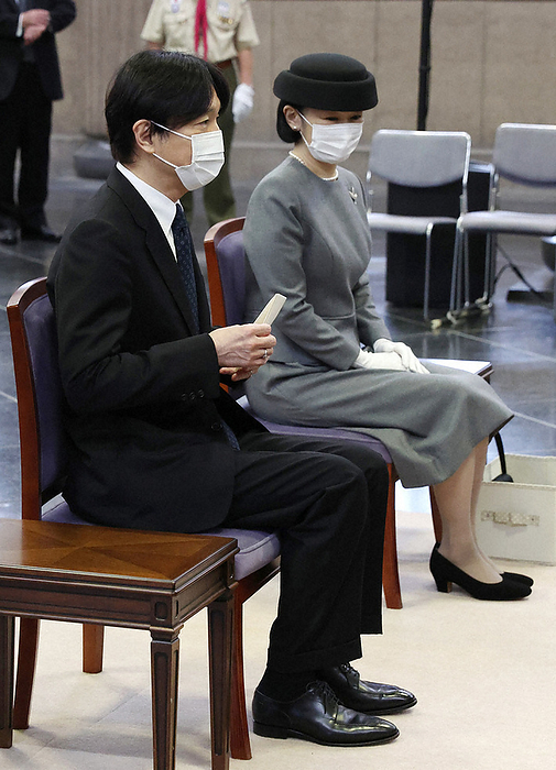 Prince and Princess Akishino attend the grand memorial service held at the Tokyo Metropolitan Cenotaph to commemorate the 99th anniversary of the Great Kanto Earthquake. Prince and Princess Akishino attend the grand memorial service held at the Tokyo Metropolitan Cenotaph on the 99th anniversary of the Great Kanto Earthquake in Sumida ku, Tokyo, 2022. Photo by Takeshi Inokai, September 1, 9:50 a.m.
