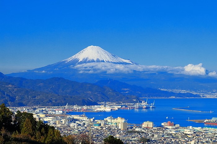 Fuji from Nihondaira and Shimizu Port Shizuoka City, Shizuoka Pref.