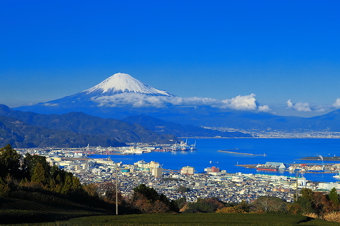 Fuji from Nihondaira and Shimizu Port Shizuoka City, Shizuoka Pref.