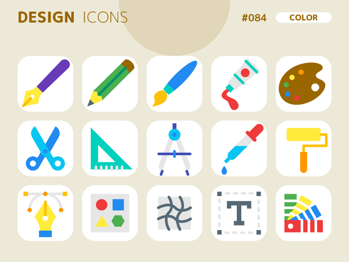 Design-related color style icon set_084
