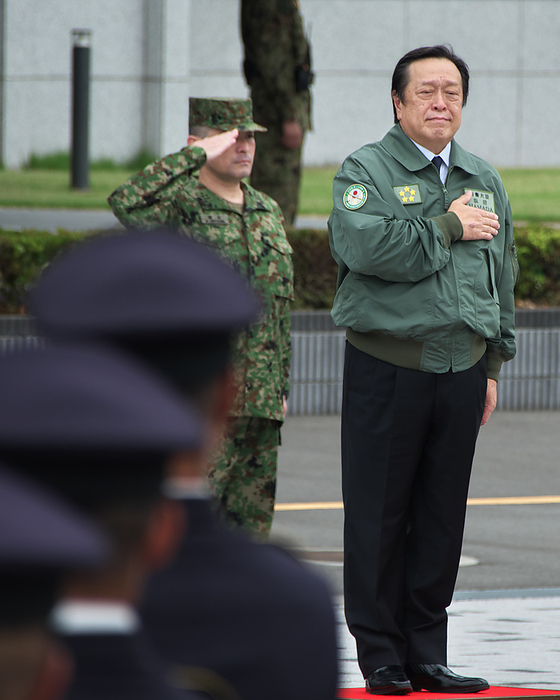 Japan s Defense Minister Hamada visits the headquarters of Ground Component Command Japan s Defense Minister Yasukazu Hamada receives the salute of a guard of honor at headquarters of Ground Component Command, Camp Asaka in Tokyo, Japan on Wednesday, September 7, 2022.