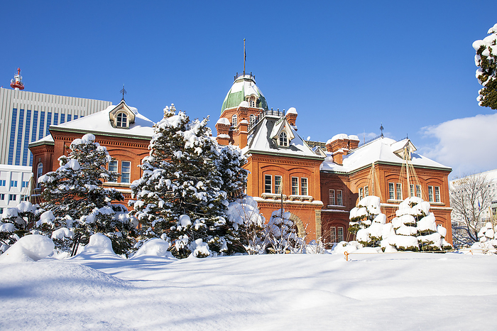 Former Hokkaido Government Office Building in winter Sapporo, Hokkaido