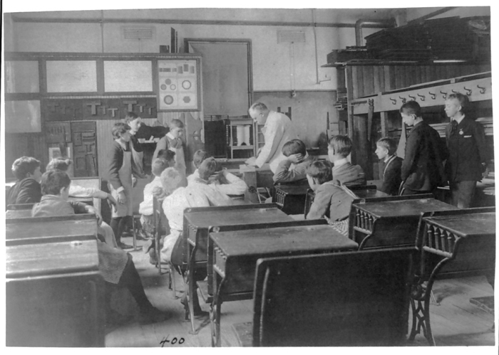 Classroom scenes in Washington, D.C., public schools   carpentry class,  1899  . Creator: Frances Benjamin Johnston. Classroom scenes in Washington, D.C., public schools   carpentry class,  1899  .
