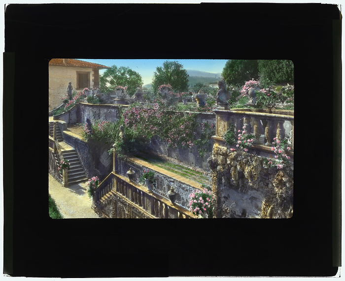 Villa Gamberaia, Settignano, Tuscany, Italy. Creator: Frances Benjamin Johnston. Villa Gamberaia, Settignano, Tuscany, Italy. House Architecture: Zanobi Lapi, 1610  1630. Landscape: Zanobi Lapi and others, from 1610. Also, water terrace created on south parterre by Princess Jeanne Ghyka and Martino Porcinai from 1896. Other: Baroness Clemens August von Ketteler owned the villa in 1925.