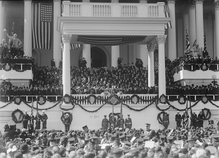 Harding Inauguration, 1921. Creator: Harris  amp  Ewing. Harding Inauguration, 1921.  Inauguration of President Warren G. Harding, East Portico of the United States Capitol, Washington, D.C. .