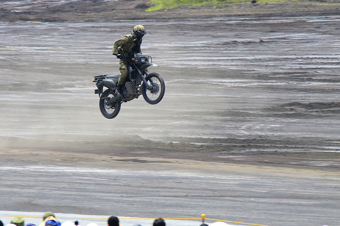 Motorcycle Squad Jumping Shooting at Fuji Comprehensive Firepower Exercise
