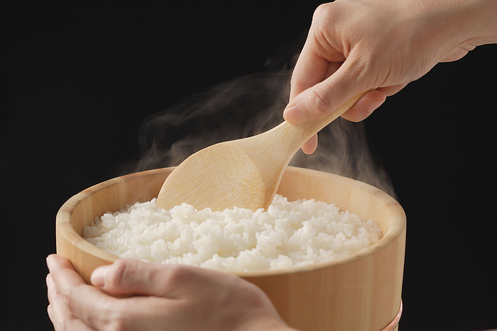 Shamoji for mixing rice in sushi tubs