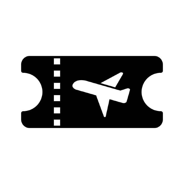 Airline ticket silhouette icon. Airplane ticket. Vector.