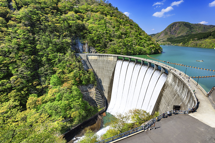 Naruko Dam, Miyagi Prefecture, Japan: weeping stream discharge