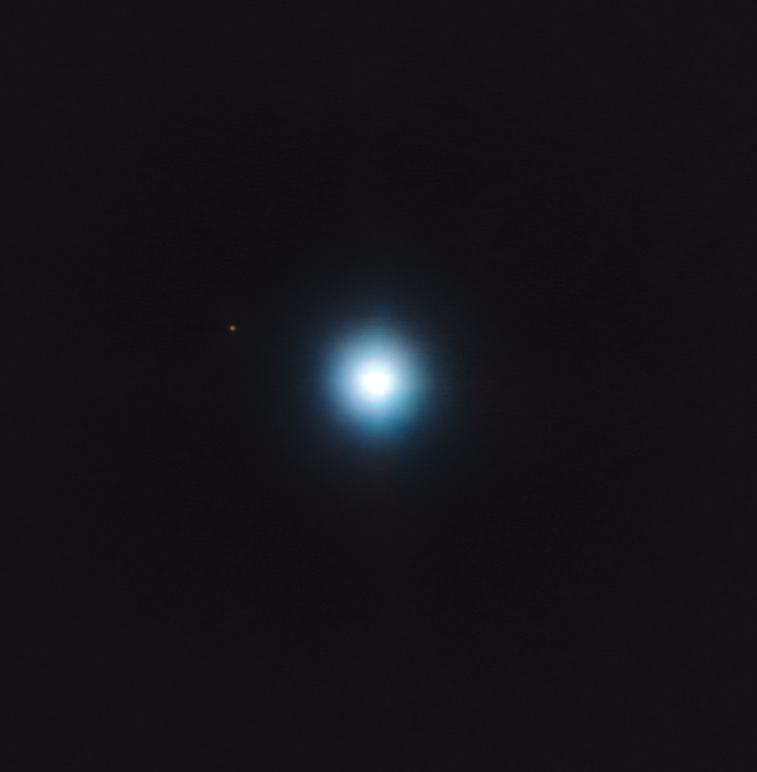 CVSO 30 star, VLT image Very Large Telescope  VLT  image of CVSO 30 star located 1200 light years away from Earth in the 25 Orionis group. To the left of CSVO 30 is exoplanet on CVSO 30c., by EUROPEAN SOUTHERN OBSERVATORY Schmidt et al. SCIENCE PHOTO LIBRARY