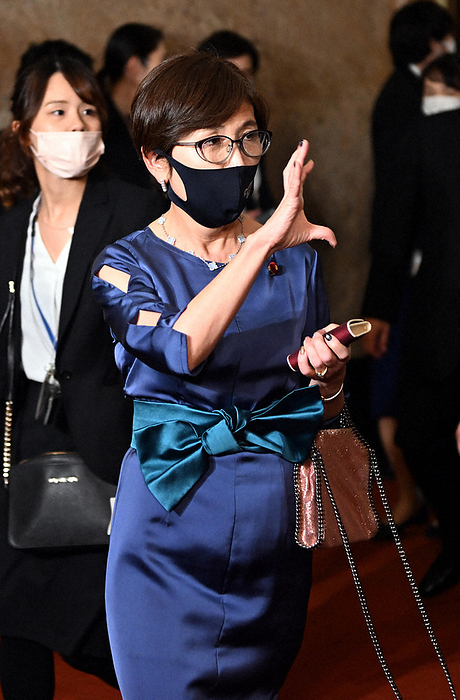 210th Extraordinary Session of the Diet, Plenary Session of the House of Representatives Tomomi Inada, a member of the Liberal Democratic Party of Japan  LDP , arrives at a plenary session of the House of Representatives in the Diet at 11:55 a.m. on October 3, 2022.