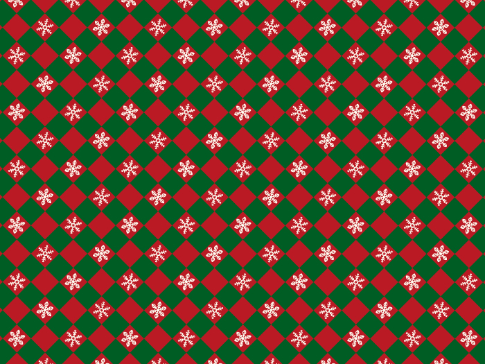 Christmas Color Argyle Background with Snowflakes