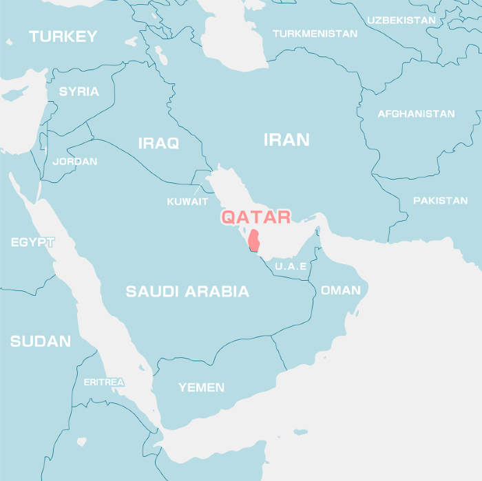 Around the Arabian Peninsula with Qatar in the center Maps & Maps