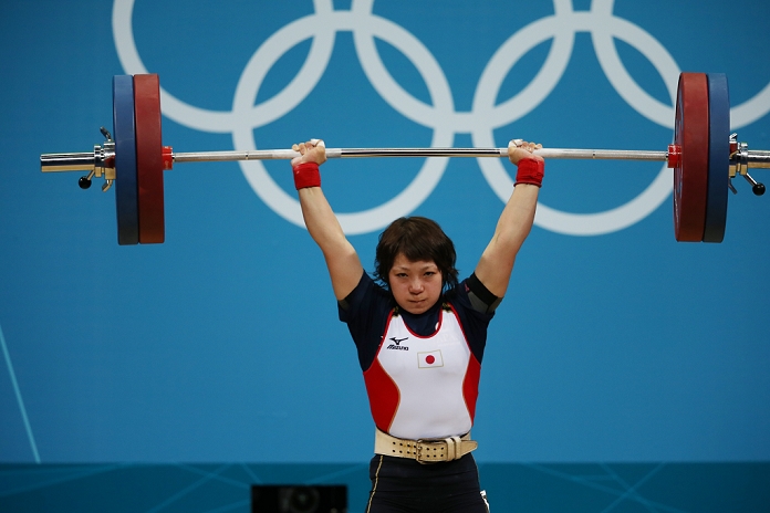 London 2012 Olympics Women s 48kg Weightlifting Hiromi Miyake  JPN , JULY 28, 2012   Weightlifting : Women s 48kg at ExCeL during the London 2012 Olympic Games in London, UK. AFLO SPORT   0008 .