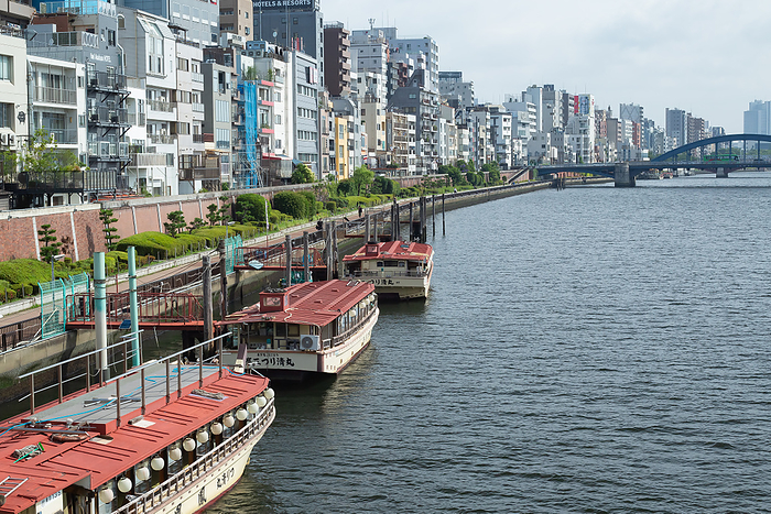 A view of Sumida River Taito ward, Tokyo From Stable Bridge 