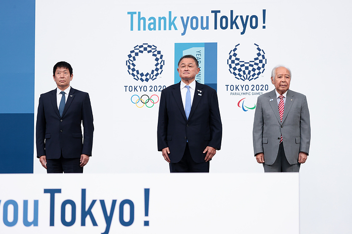 Tokyo 2020 1st Anniversary Event  Thank you Tokyo  Festival and Ceremony  L R  Morinari Watanabe, Chiharu Igaya, Yasuhiro Yamashita OCTOBER 16, 2022 :  Thank You Tokyo  Festival and Ceremony , a commemorative ceremony for the end of the one year anniversary of the Olympic and Festival and Ceremony , a commemorative ceremony for the end of the one year anniversary of the Olympic and Paralympic Games Tokyo 2020 holds at National Stadium in Tokyo, Japan. 