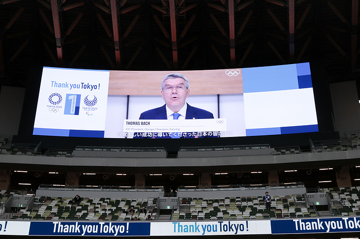 Tokyo 2020 1st Anniversary Event  Thank you Tokyo  Festival and Ceremony Thomas Bach IOC President, OCTOBER 16, 2022 :  Thank You Tokyo  Festival and Ceremony , a commemorative ceremony for the end of the one year anniversary of the Olympic and Paralympic Games Tokyo 2020 holds at National Stadium in Tokyo, Japan.  Photo by AFLO SPORT  