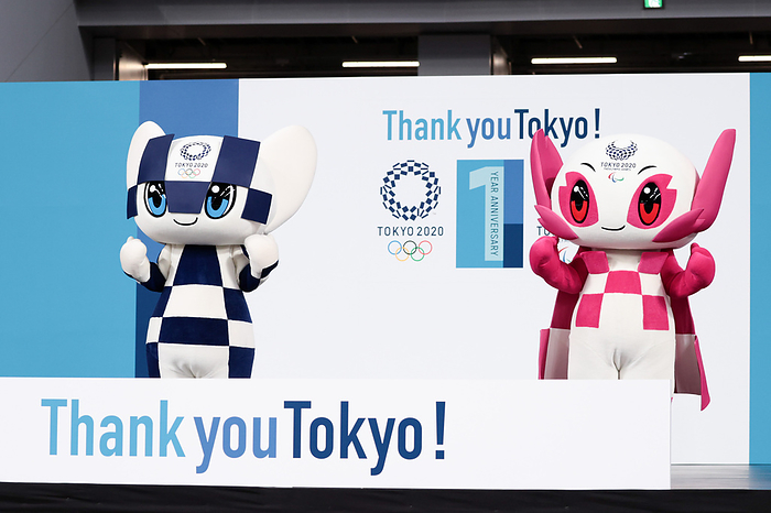 Tokyo 2020 1st Anniversary Event  Thank you Tokyo  Festival and Ceremony  L R  MIRAITOWA, SOMEITY OCTOBER 16, 2022 :  Thank You Tokyo  Festival and Ceremony , a commemorative ceremony for the end of the one year anniversary of the Olympic and Paralympic Games Tokyo 2020 holds at National Stadium in Tokyo, Japan.  Photo by AFLO SPORT  