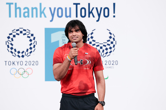 Tokyo 2020 1st Anniversary Event  Thank you Tokyo  Festival and Ceremony Neeraj Chopra  IND , OCTOBER 16, 2022 :  Thank You Tokyo  Festival and Ceremony , a commemorative ceremony for the end of the one year anniversary of the Olympic and Paralympic Games Tokyo 2020 holds at National Stadium in Tokyo, Japan.  Photo by AFLO SPORT  