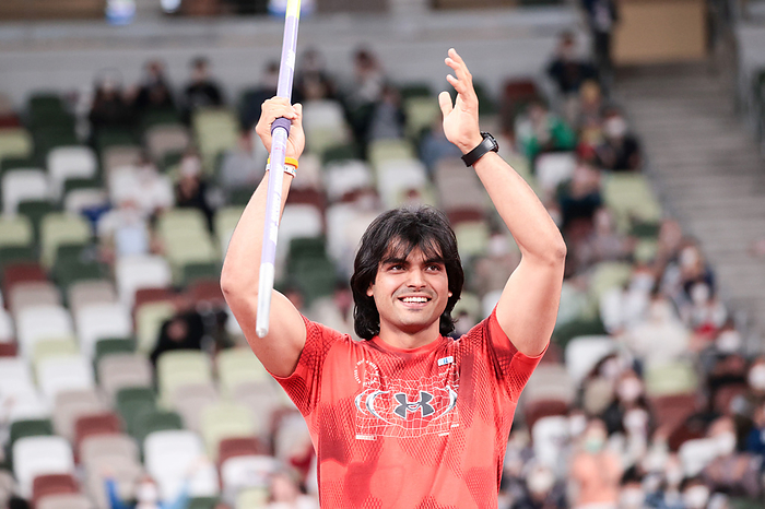 Tokyo 2020 1st Anniversary Event  Thank you Tokyo  Festival and Ceremony Neeraj Chopra  IND , OCTOBER 16, 2022 :  Thank You Tokyo  Festival and Ceremony , a commemorative ceremony for the end of the one year anniversary of the Olympic and Paralympic Games Tokyo 2020 holds at National Stadium in Tokyo, Japan.  Photo by AFLO SPORT  