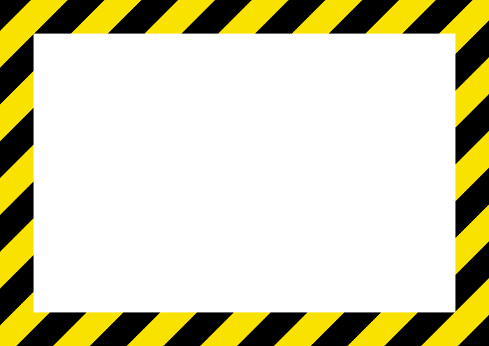 Simple frame with yellow and black diagonal stripes (A-print size)