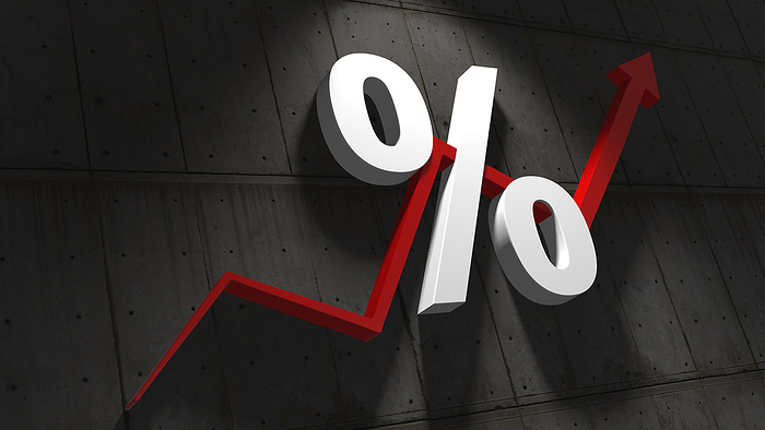 Increasing interest rate, illustration Increasing interest rate, illustration, by RICHARD JONES SCIENCE PHOTO LIBRARY