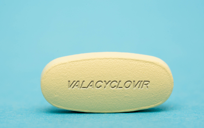 Valacyclovir pill, conceptual image Valacyclovir pill, conceptual image., by WLADIMIR BULGAR SCIENCE PHOTO LIBRARY