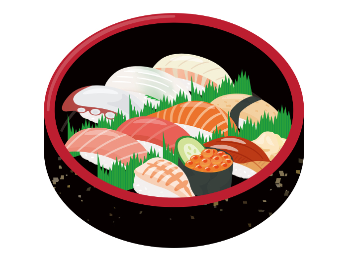 Clip art of sushi tub