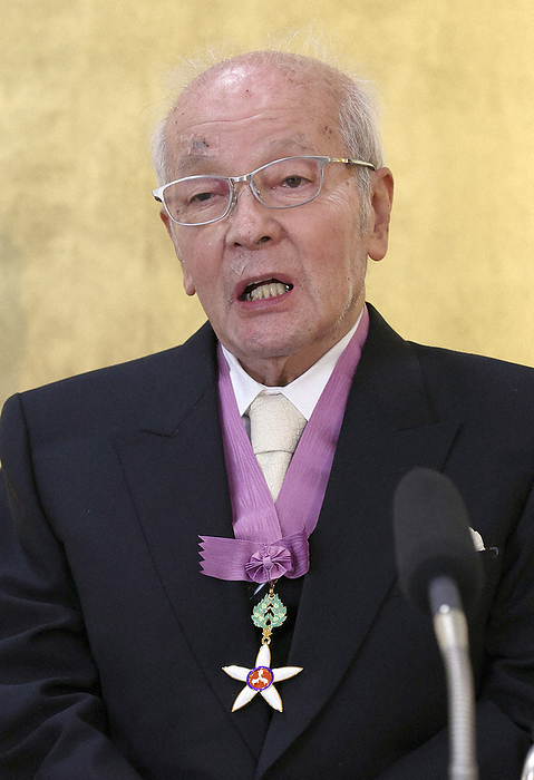 2022 Order of Culture, Parental Decoration Ceremony Mr. Atsuyuki Uemura, a Japanese style painter, expresses his joy at a press conference after receiving the Order of Culture at the Imperial Household Agency on the morning of November 3, 2022. 11:41 a.m.  Representative photo 