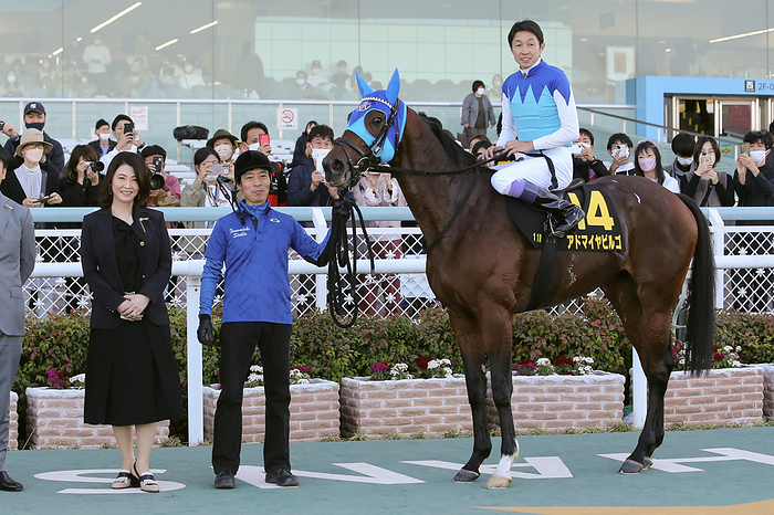 2022 Cassiopeia Stakes Admire Virgo   Owner Junko Kondo  L  and Yutaka Take ridden by Admire Virgo won the Cassiopeia Stakes at Hanshin Racecourse in Hyogo, Japan, October 30, 2022.  Photo by  Photo by Eiichi Yamane AFLO  Owner Junko Kondo  L 