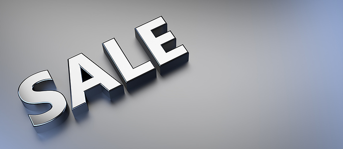 sale percent symbol in front of background - 3D Illustration
