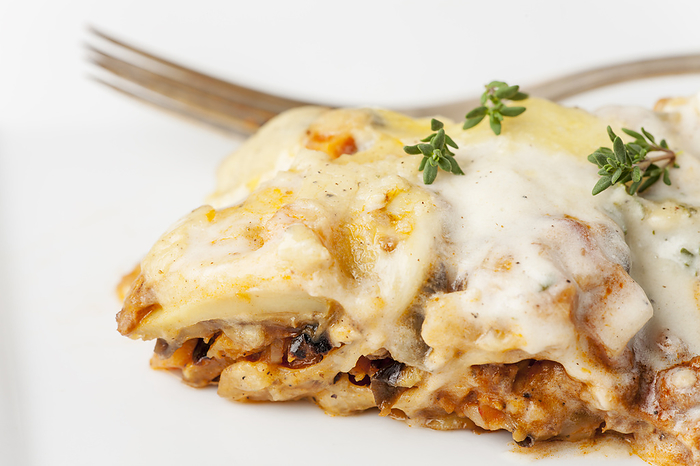 Greek moussaka dish with cheese Greek moussaka dish with cheese