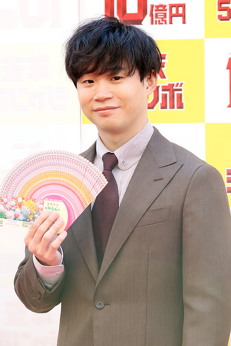 The year end jumbo lottery tickets go on sale November 22, 2022, Tokyo, Japan   Japanese actor Yuma Yamoto attends a promotional event of the year end jumbo lottery in Tokyo on Tuesday, November 22, 2022 as the first tickets go on sale. Thousands of punters queued up for tickets in the hope of becoming a billionaire.    Photo by Yoshio Tsunoda AFLO 