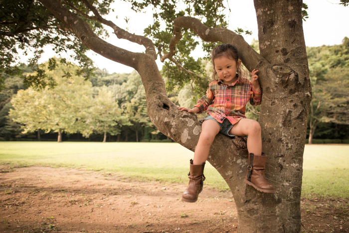 A child climbing a tree